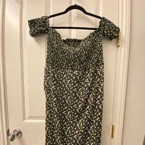 Black Flowery Maternity Dress